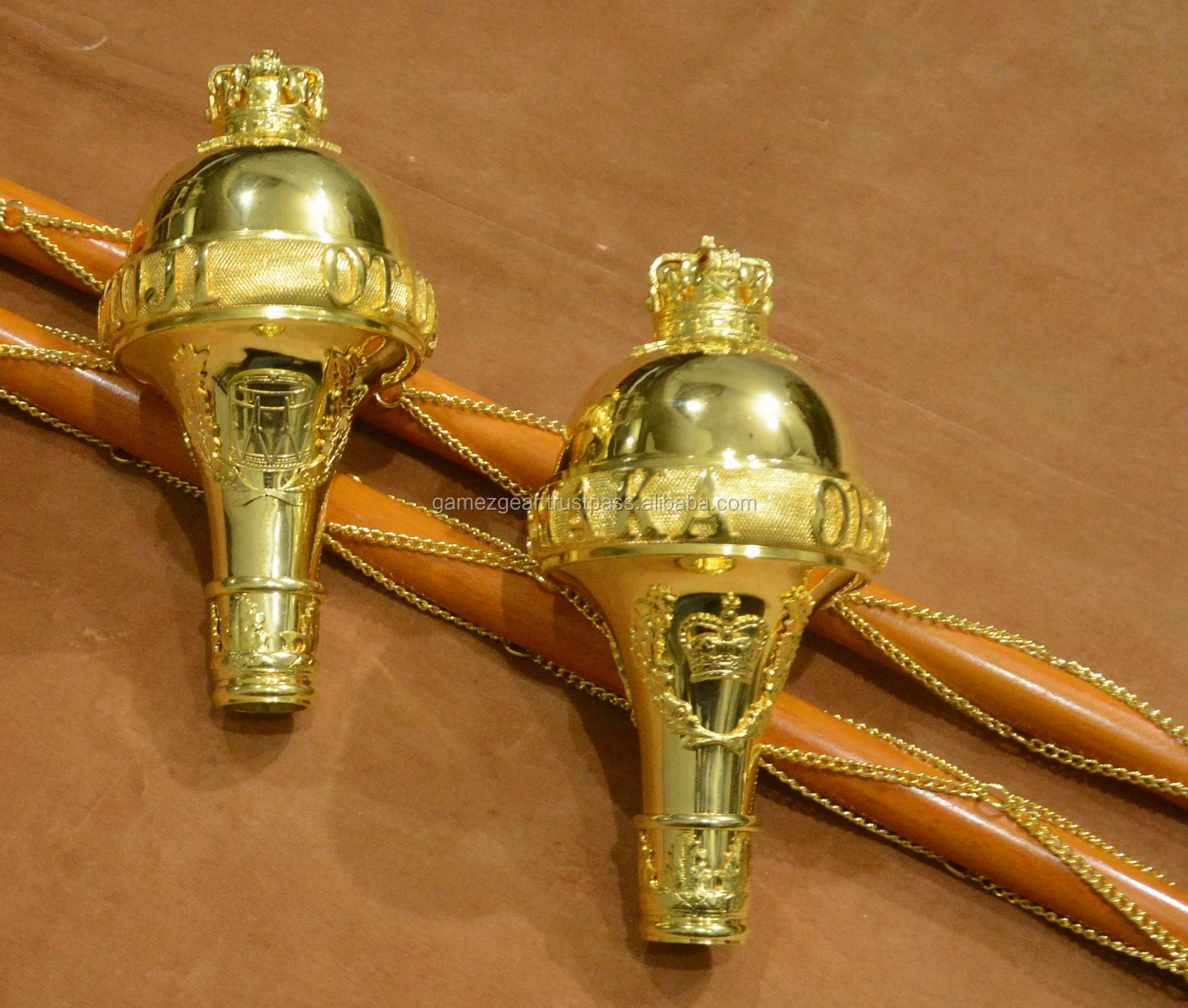 Big Crown Mace Poles,Drum Major Mace Poles,Ceremonial Mace Poles