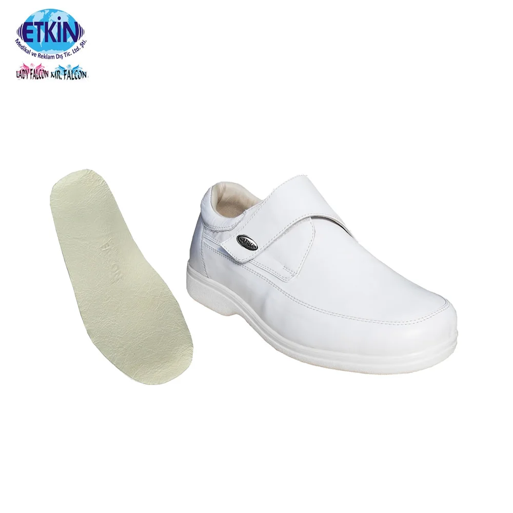 white leather medical shoes