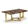 Modern European design marble stone coffee table gold steel living room table for living room funiture