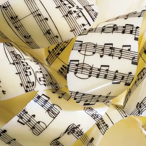 Chocolate Transfer Sheet: Sheet of Musical Notes, Brown - 17 Sheets, Each 16" x 10"