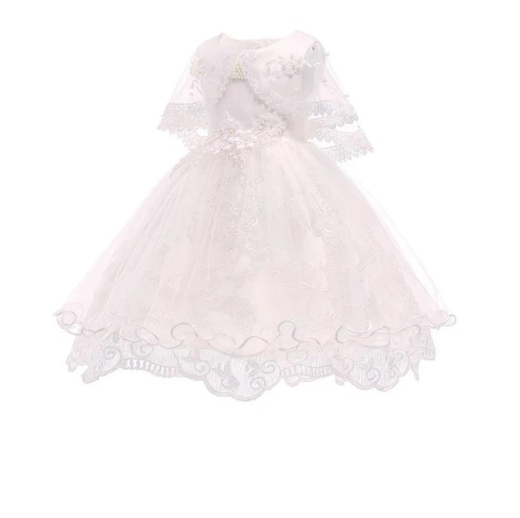 

HYD93 2019 summer infant Baby Girl Dress Lace white Baptism Dresses for Girls 1st year birthday party wedding dress