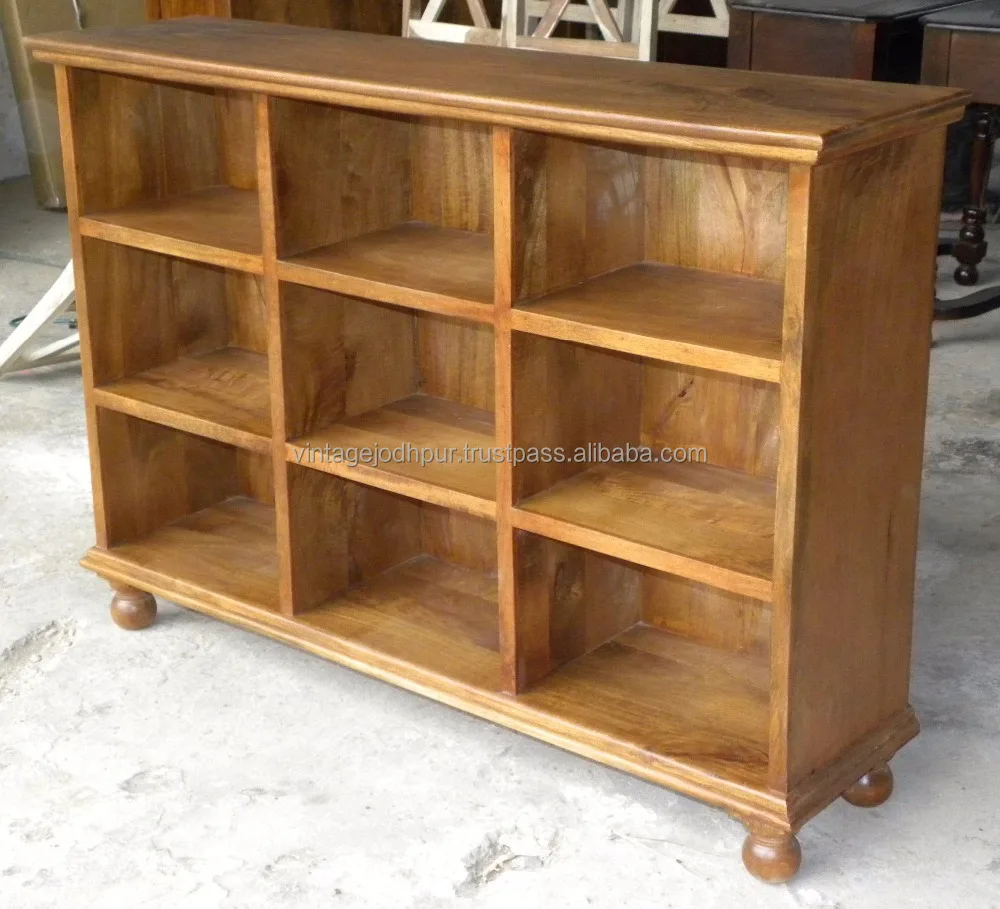 Indian Vintage Design Wooden Bookshelves And Display Unit Shelf