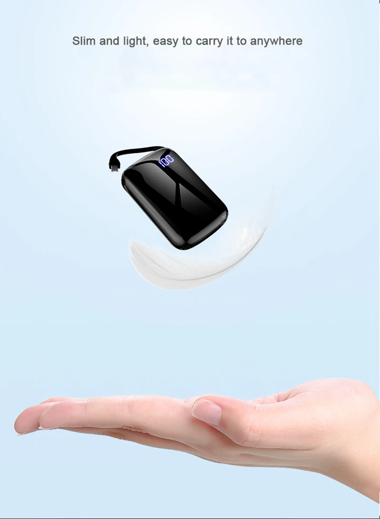 Power Bank Mini 10000mAh USB 2.1A Output Compact External Battery Portable Charger for Mobile Phone - ANKUX.COM