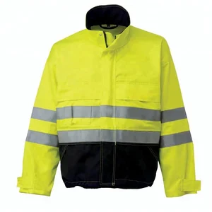 Fluorescent Water & Oil Resistant/Safety Hi Vis Workwear Uniform Jacket/ With Reflective Stripes and Fleece lining Fluorescent Water & Oil Resistant/Safety Hi Vis Workwear Uniform Jacket/ With Reflective Stripes and Fleece lining