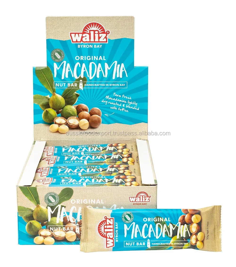 Macadamia Crunch Snack Bar 50g X 20 Made With Australian Macadamia Nuts
