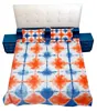 100% cotton natural tie dye bedding set with two pillow covers queen size handmade indianshibori bedding cover set