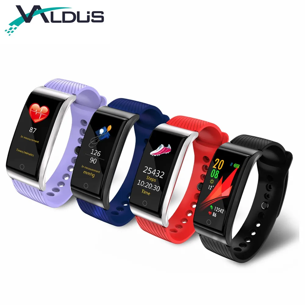 

High Quality Factory Price Custom Sports Bracelet Fitness Tracker Watch Blood Pressure Wristband for Android IOS, Black;blue;purple;red