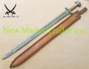 38" DAMASCUS HANDMADE DOUBLE SHADE WIRE HANDLE VIKING SWORD