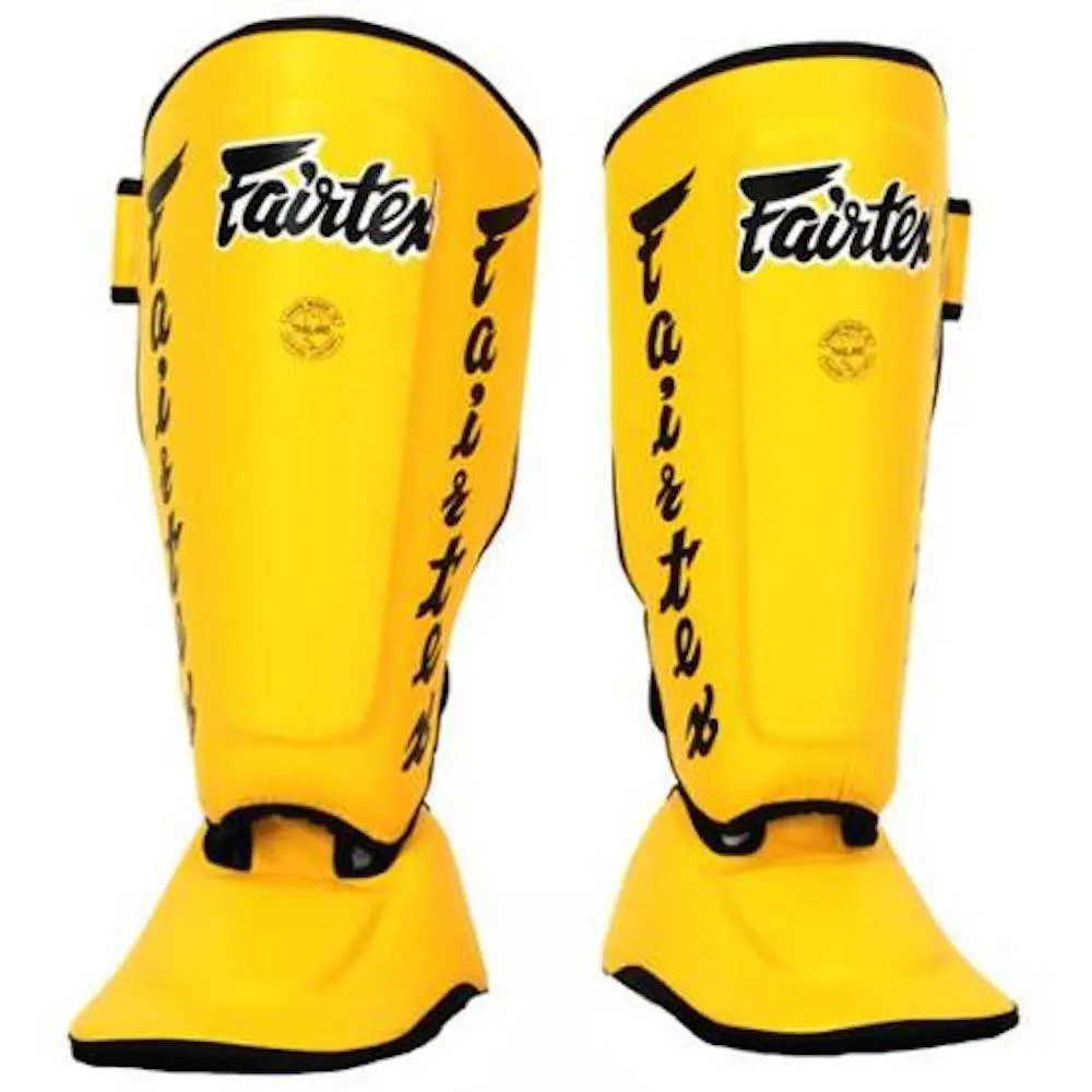Protège-tibias Fairtex SPK9 Pour Enfants Muay Thai/Kickboxing - Taille 8-10 Ans, Noir, Avec Sangles Velcro