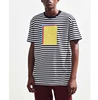 OEM Wholesale Cotton Polyester Striped Color Block Tee Casual Streetwear Short Sleeves T Shirt