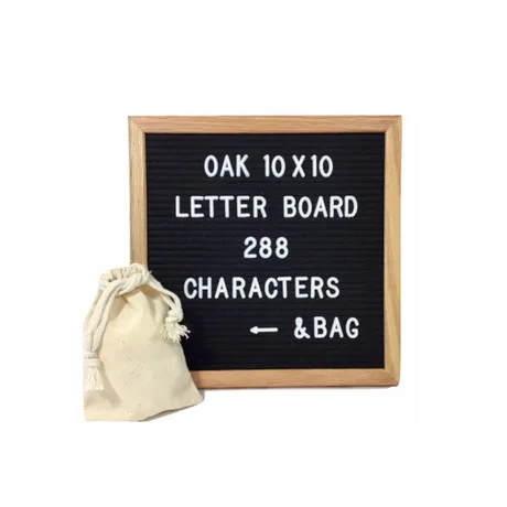 
Factory Price 10 x 10 Oak Wood Frame Felt Letter Board with Plastic Letters 