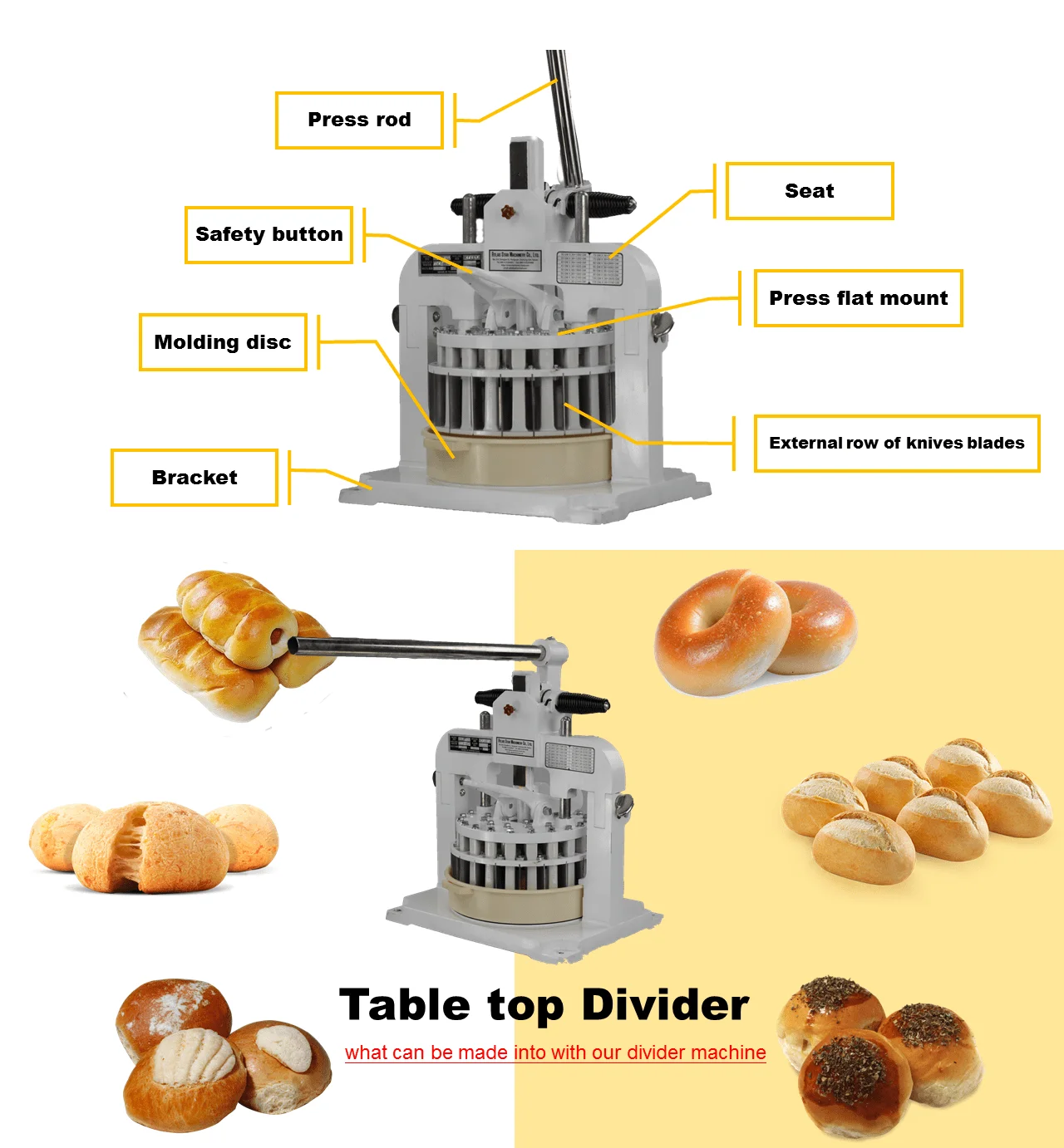 Manual Dough Divider Cutter Bakery Baking Machines Flour Cutting Machine 30g 100g Table Top