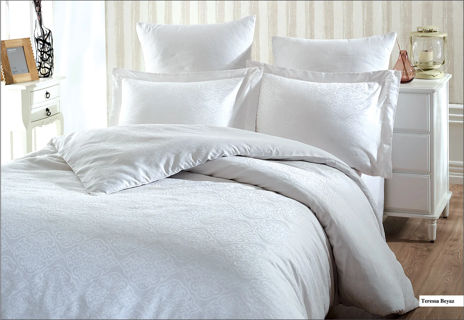 Damask Premium Turkish Quality Jacquard Sateen 100 Cotton Hotel And