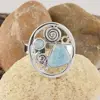 Unity of life Larimar gemstone 925 sterling silver ring jewelry wholesale fashion gemstone ring