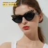 WHM18550 Luxury Cat eye Sunglasses Women Brand Designer big Frame Gradient Lens Classic Rivet Shades Female UV400