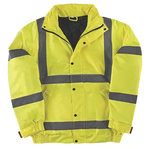 Two Tone Fleece Safety Jacket Warm Mens Work Coat Workwear Fully Lined Two Tone Fleece Safety Jacket Warm Mens Work Coat Workwear Fully Lined