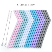 

Drinking Straws New Product Ideas 2020 Barware Accessories Eco Friendly Reusable Food Grade Silicone Bent /Straight Straw