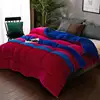 Twin bed bedding set flannel fleece stripe pattern comforter set