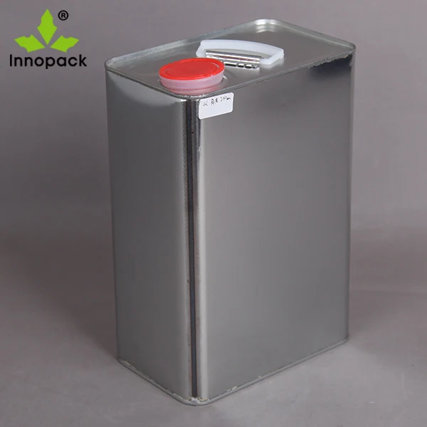 Custom Printed 1 Gallon Empty Metal Rectangle Tin Cans With Red Caps