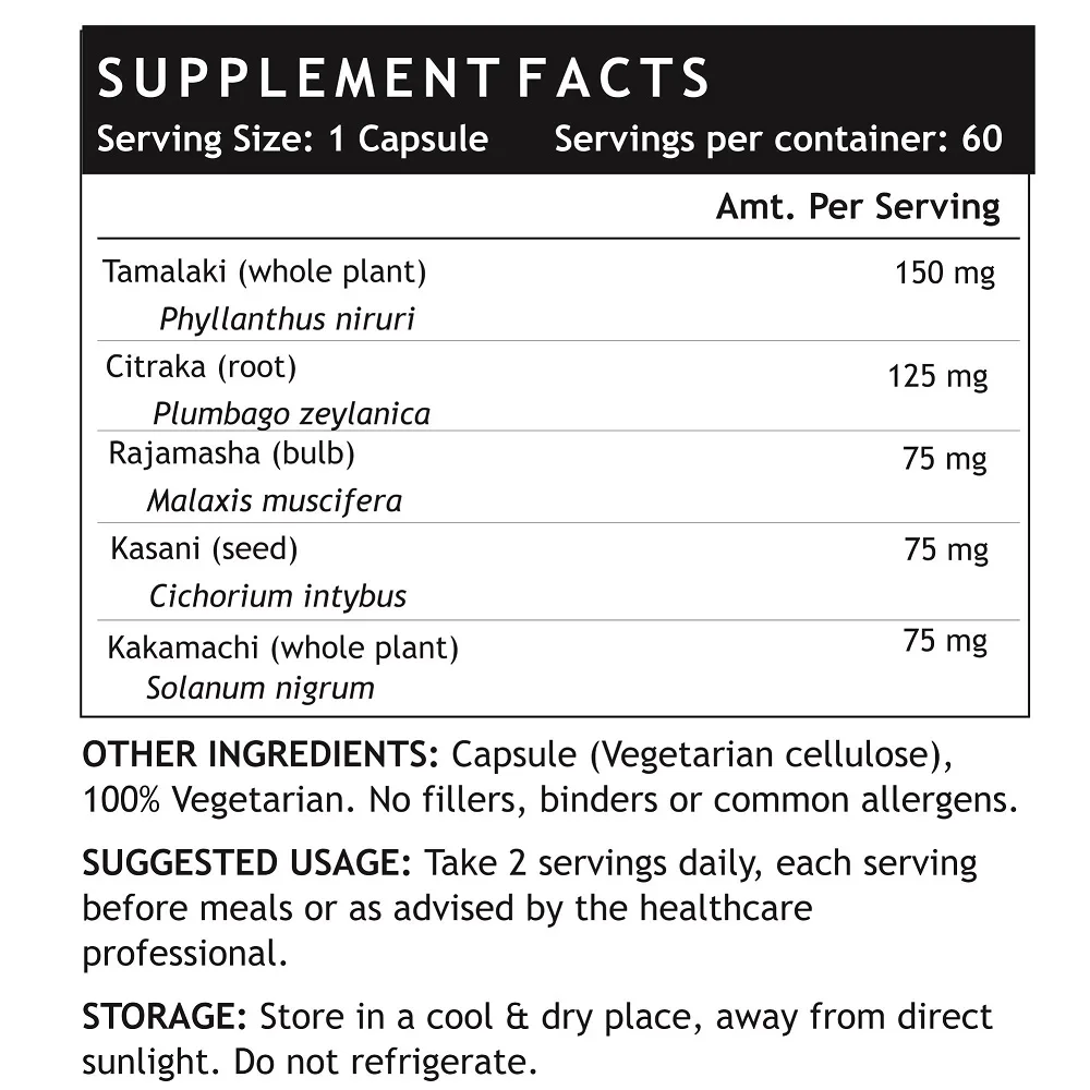 
INLIFE Ayurvedic Herbal Liver Cleanse Detox Active Support Ayurvedic Medicine - 60 Vegetarin Capsules 