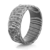 Men's Rock-Style Acid Finish Custom Made Damascus Steel Ring(ZR85)