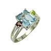 925 natural mixed sterling silver blue topaz garnet multi gemstone ring hot multi gemstone 925 silver ring