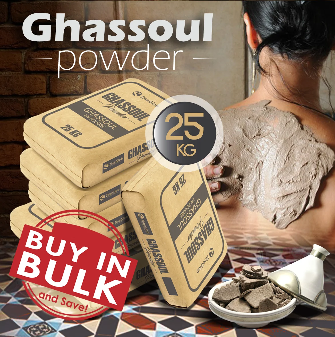 
Rhassoul Ghassoul Lava Clay for Body & Hair & Skin Care - Pure & Premium grade 