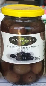 
Natural black olives in glass jar 