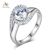 Twist Curl 925 Sterling Silver Wedding Engagement Ring 1.25 Ct Promise Anniversary Accept Drop Shipping
