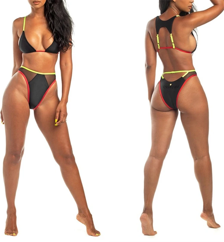 2019 wholesale summer swimwear women sexy designer 2 piece high waisted bathing suits