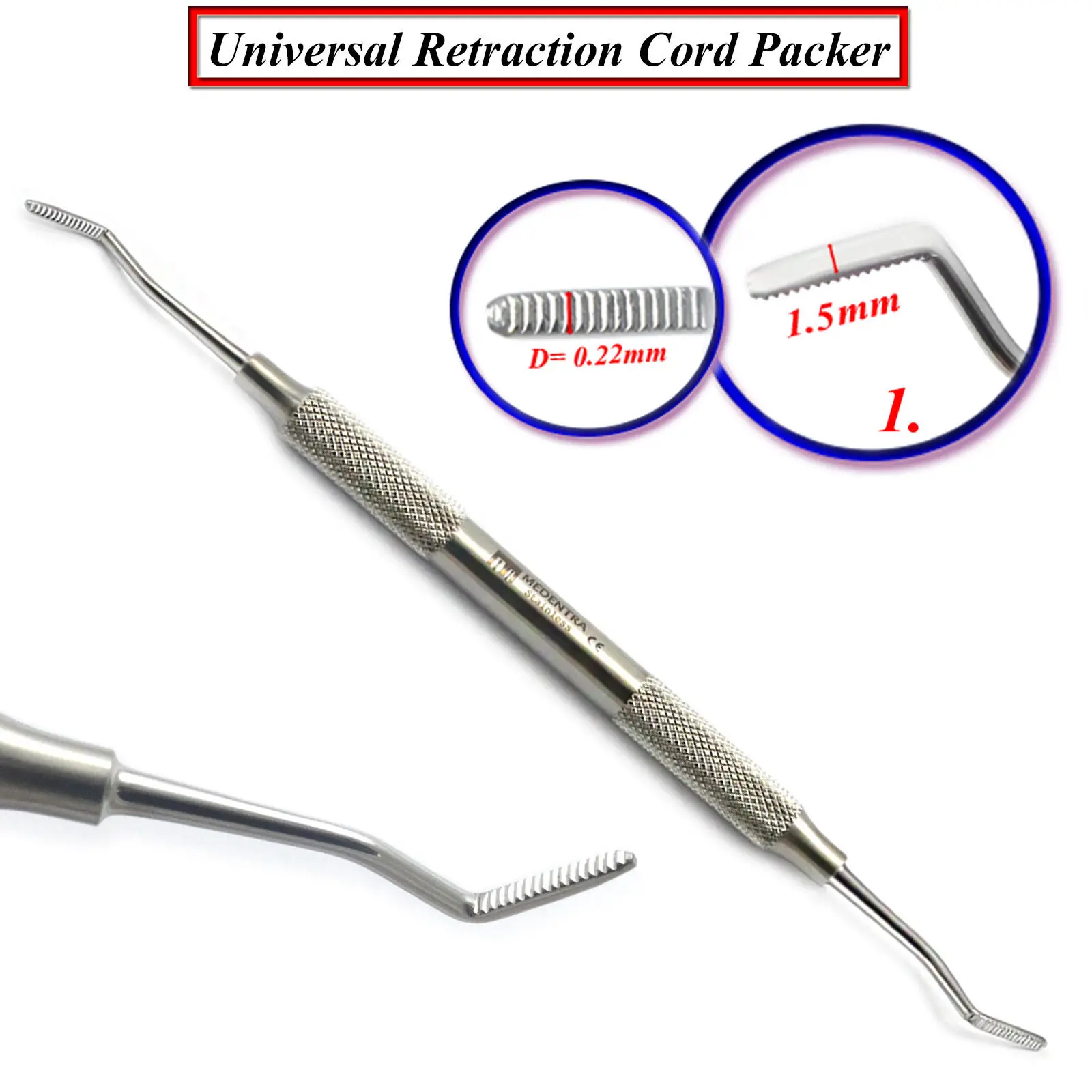 Stainless Steel Dental Gingival Cord Packer