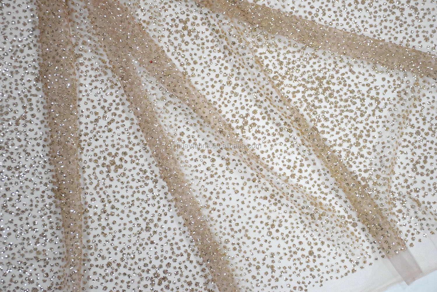 Korea Lace Fabric With Full Glitter Shiny Nigerian Wedding Lace Glitter