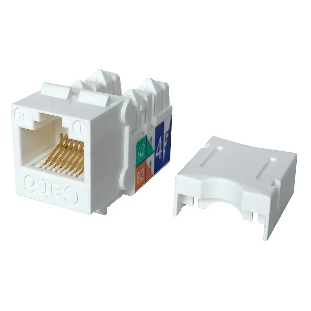 1Pc CAT6 Network Module RJ45 Connector Coupler Ethernet Keystone JaES