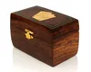 Decorative Wooden Double Deck Playing Cards Holder Box Game Case with Handcrafted Brass Ace Design