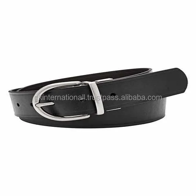 New India women Ladies fashionable waist belts in black genuine leather with nickel plated luxury metal buckle all sizes