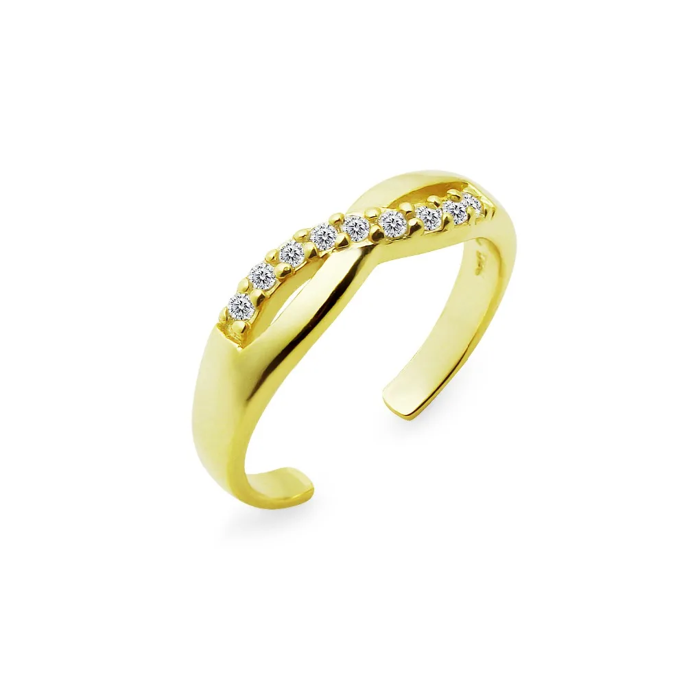 
Gold Sterling Silver Infinity Adjustable Toe Ring 