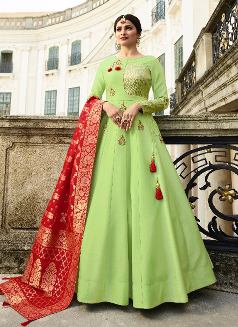 long banarasi gown