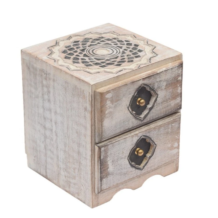 Wooden Celtic Chest Of Drawers Jewelry Trinket Makeup Holder