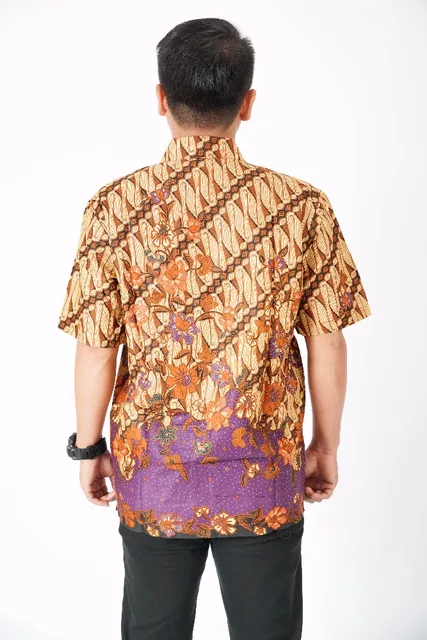 2017 new model indonesia batik shirt short sleeves for man