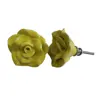 Hand Made Painted Ceramic Flower Knobs Flower Shape Dresser Drawer Cabinet Door Knob