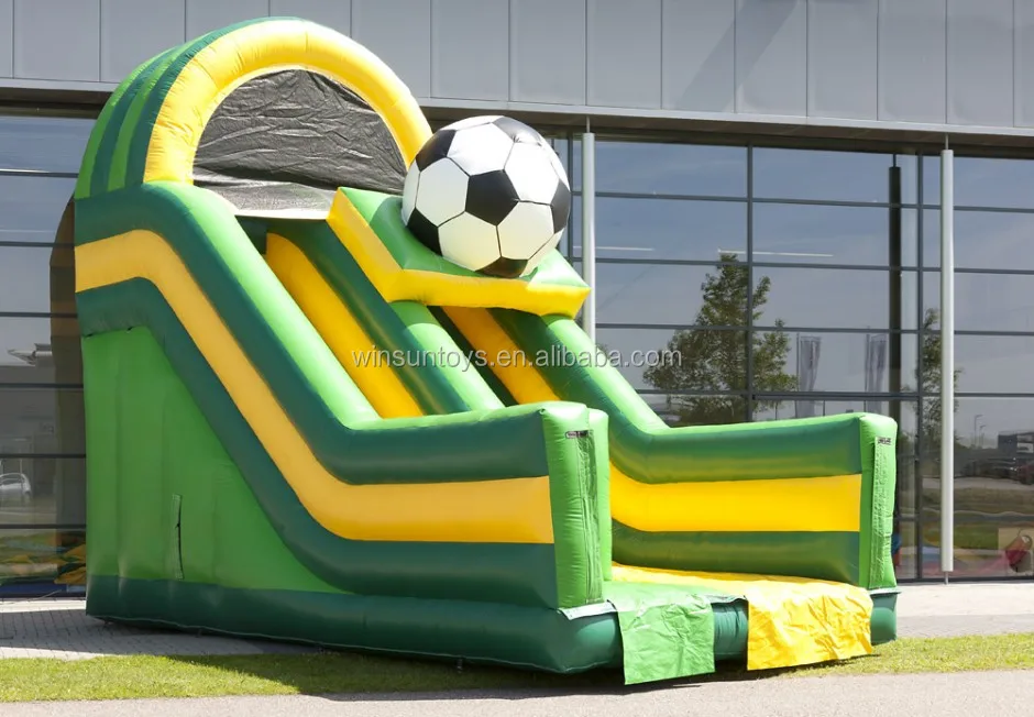Soccer Football Slide With Bouncer Jumping Castle Combo Inflatable