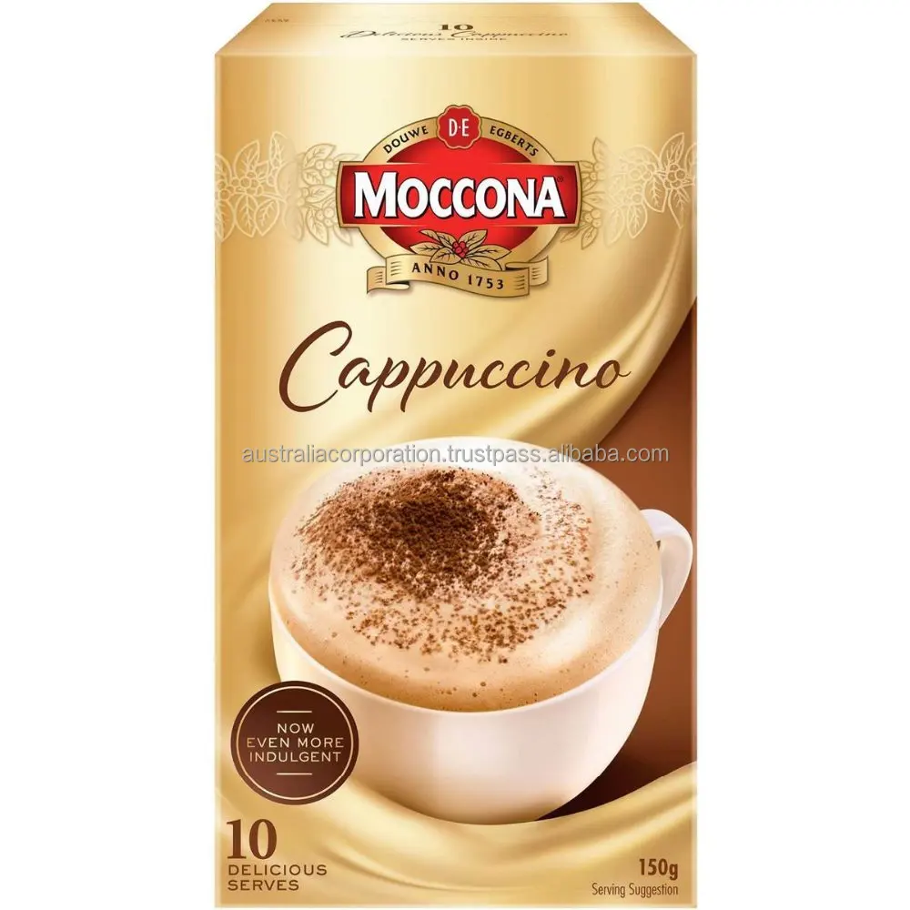 Moccona Coffee Strong Cappuccino Instant Coffee Sachets 10 Pack 150g