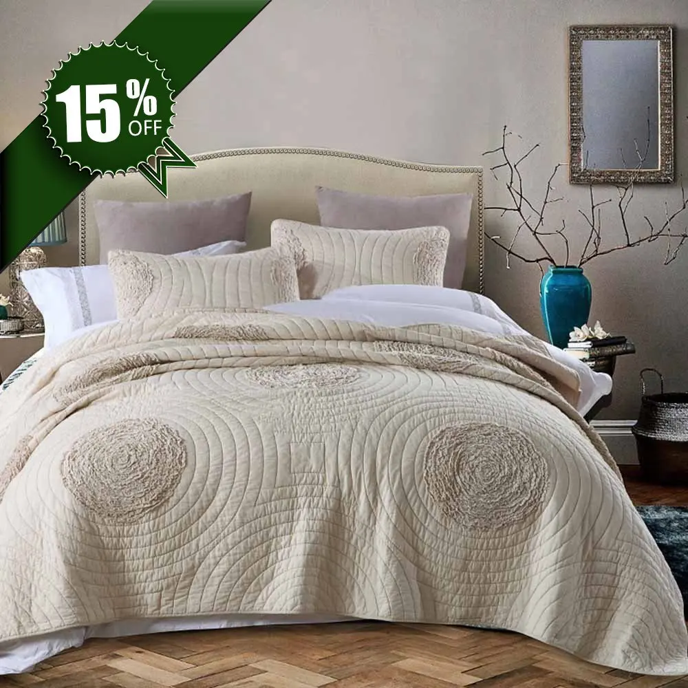 Solid Color King Size Quilts Find Get Quotations Micbridal Quilt King Size 100 Cotton Patchwork Bedspread With Fl Pattern Solid Champagne Modern
