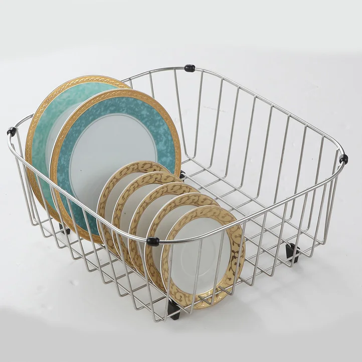 Stainless Steel Dish Basket Adjustable Dish Drainer Basket Over The