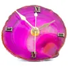 Dyed Pink agate Colorful Raw Agate Gift Slice Clock for Home Decoration