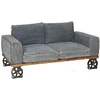 Industrial Denim sofa with wheels, Industrial sofa collection 2 seater Recycle Denim