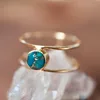 Custom Popular Turquoise Gemstone December Birthstone Gold Formed Rings