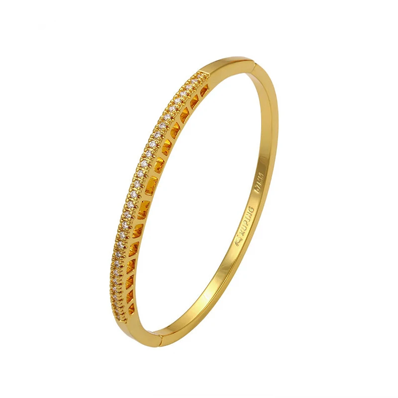 

xuping jewelry gold plated Pretty zircon bangle bracelet for women