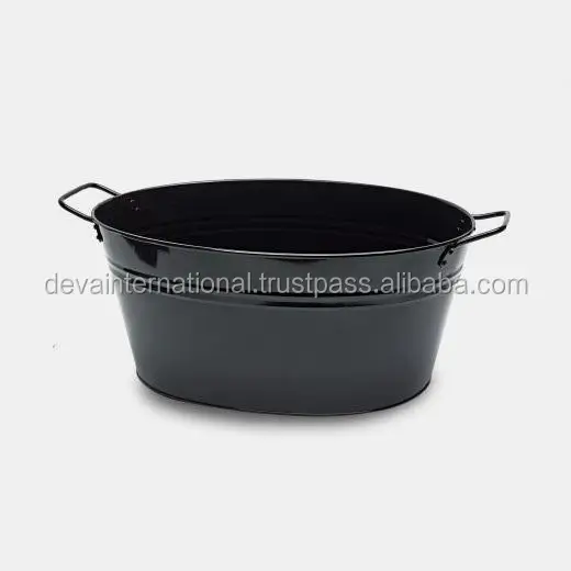 Modern Galvanized Oval Shaped Tub Ice Buckets Galvanized Beverage Tub New Quality Oval Party Tub