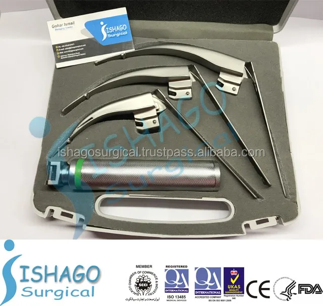 Flexible/mccoy Fiber Optic Laryngoscope Set,Stainless Steel